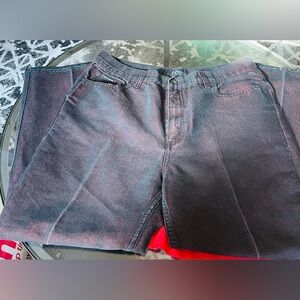 Black Relaxed Denim Jeans with red color